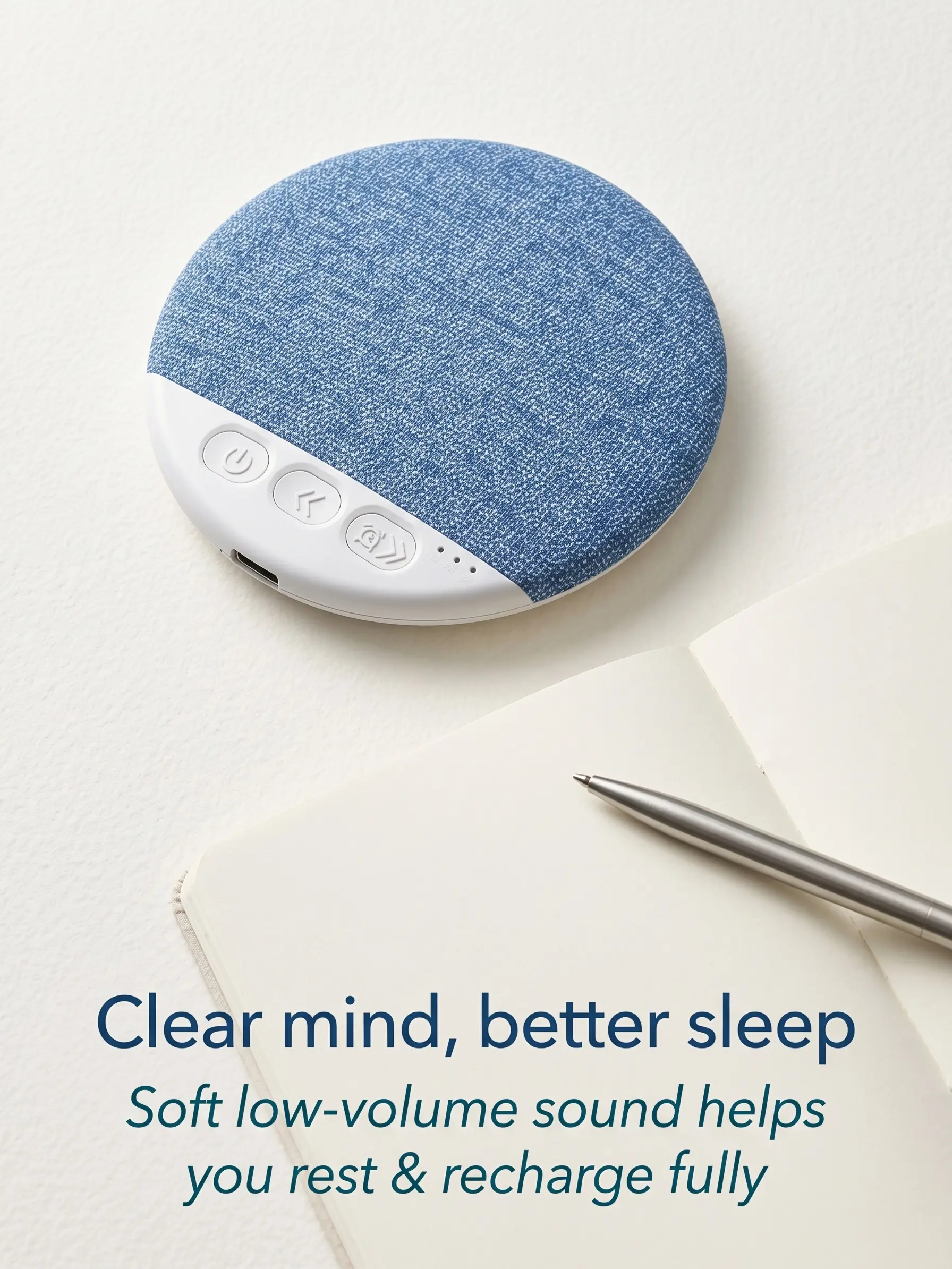 Portable Under-Pillow Relax Audio Speaker - Ultra-Thin Hidden Body, Bluetooth Wireless Connection, Soft Low-Volume Sound for Bedtime, USB Type-C, ABS Construction, 20kHz Frequency Response