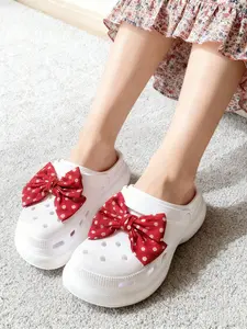 Red Bow Shoe Charms, Cute Butterfly Knot Decorations, Shoe Embellishment Set, Perfect for Shoes & Bags, Footwear, Set of 2, Ideal Gift Idea