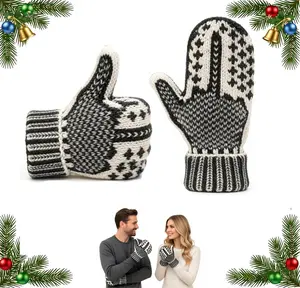 HOWAY Mittens With Attitude, Cozy Knit with a Hidden Attitude, Hand Knitted Hidden Middle Finger Winter Warm Mittens, 2026 New Funny Christmas Gift (1 Pair)