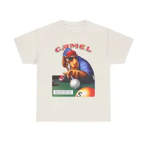 Camel Joe Funny Graphic T-Shirt, Vintage Cartoon Tee for Men Women, Unisex Cotton Casual Shirt, Retro Smoker Humor Style Top