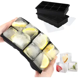 Ice Cube Tray with Lid - 2 Pack Large  Ice Tray Molds for Freezer, , Big Square Ice Cube for , ,  , Juices