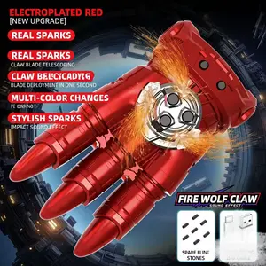 New Fire Wolf Claw Toy with Extendable Glowing Sound Effect Claws, Rotating Sparks and Laser – Gift for Boys
