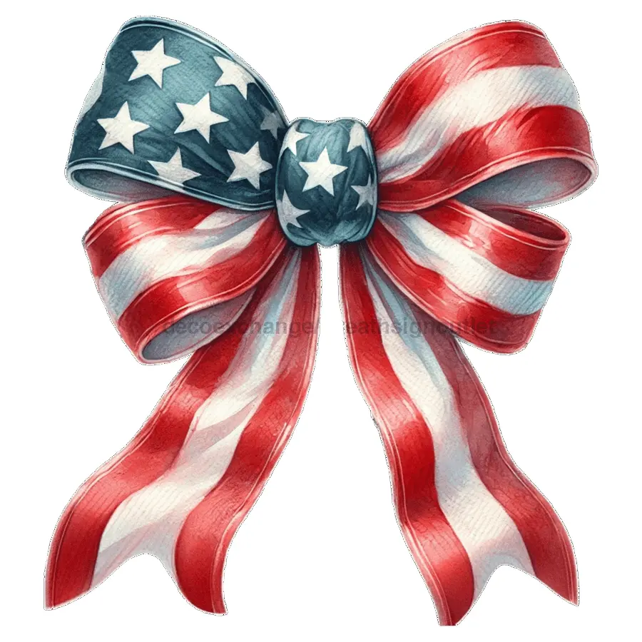 Bow Door Hanger, Patriotic Coquette Bow, wood sign, DECOE-W-904780-DH, 22" Door Hanger