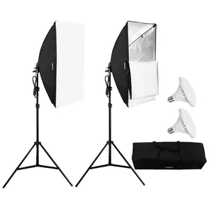 VEVOR Softbox Lighting Kit, 20" x 28", Professional Softbox with 30W 5500K LED Bulbs, Close to Natural Daylight, Adjustable Tripod Stand, Studio Lights for Photography, Vedio Recording, Live Streaming