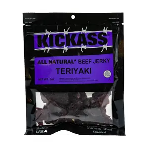 Kickass All Natural Teriyaki Beef Jerky 3oz (6 Bags) - High Protein Snack