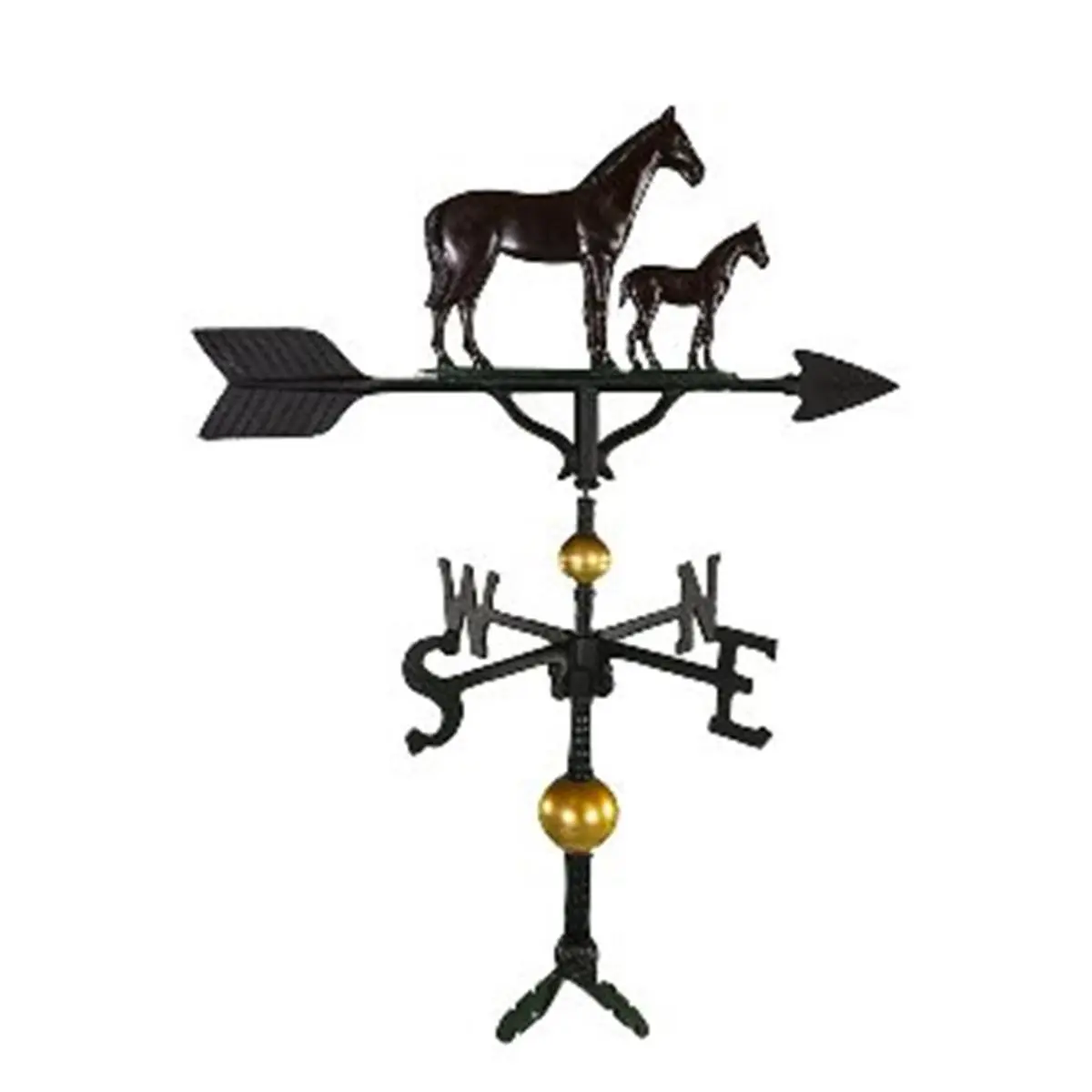 212 MAIN Montague Metal Products 300 Series 32 In. Deluxe Color Mare & Colt Weathervane, Adjustable Base, Cast Aluminum Outdoor Decor