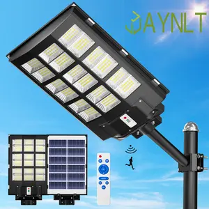3800w 30000mAh Solar Street Lights Outdoor,  Commercial Parking Lot Light, 6500K Dusk to Dawn Solar Security Flood Lights Motion Sensor Solar Led Lamp for Basketball Court, Road, Playground garage garden