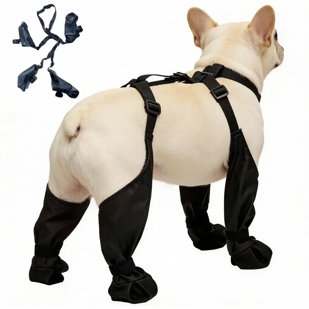 Dog Rain Boots - Waterproof, Anti-Slip Outdoor Footwear for Small-Medium Breeds, Secure-Fit Ankle-High Paw Protectors for Wet Weather, Mud, Outside