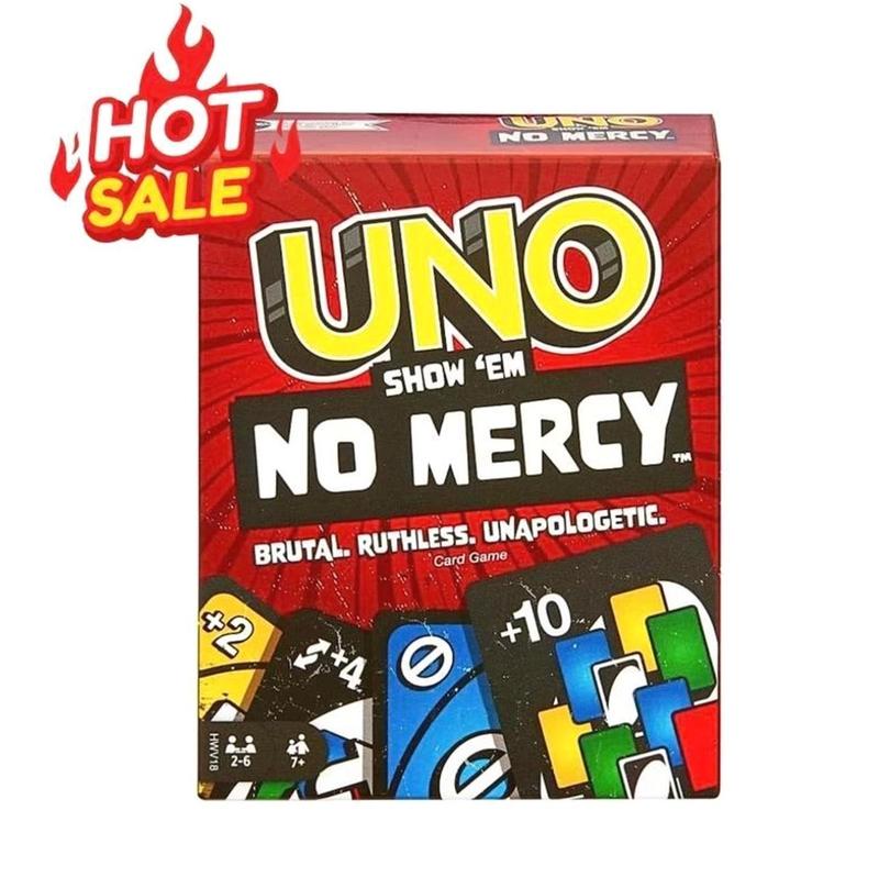 UNO SHOW EM NO MERCY PLUS OPTION 210 & 196 Cards with more Extended Function Cards, Card Game for 2-10 Players card game cards game, Longer time playing, TOP CARD GAME