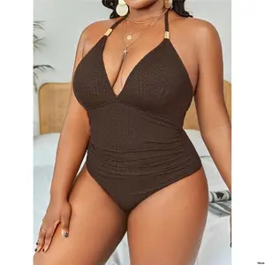 PieceSwimsuitBathingSuit SlaydivaSummerBeachPlusSizeHalterOne -