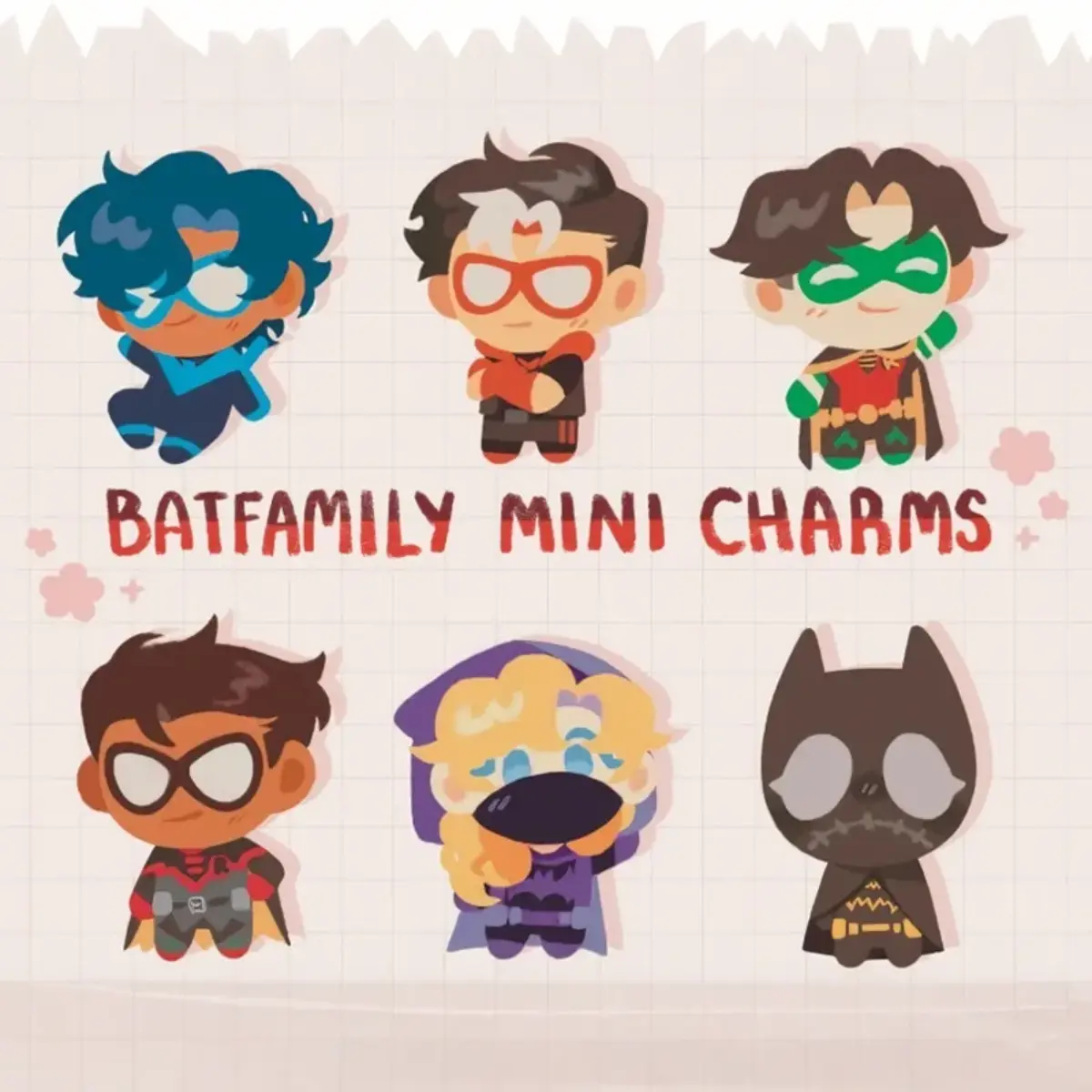 Batfamily Keychain, Nightwing, Robin, Red Hood & Batgirl