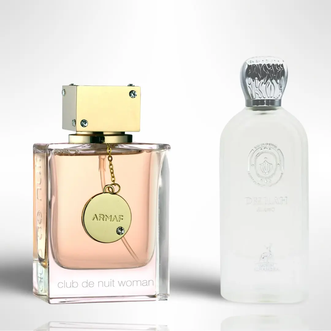 Armaf CLUB DE NUIT Women's + Maison Alhambra Delilah Blanc Alcohol-Based EDP Multi-Pack Gift Set, 100ml (3.4 Fl Oz) Citrusy Floral Amber Fresh Everyday Wear Unisex Fragrance