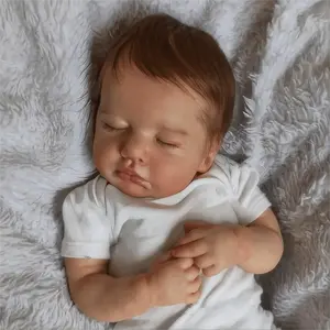 Lifelike Newborn Reborn Babydoll Soft Doll Set (50cm/20inch) - Vinyl Doll with 3D Painted Skin, Visible Veins, Clothes Suit, Milk Bottle Container, Birth Card, Unisex Toy for Newborn Gifts