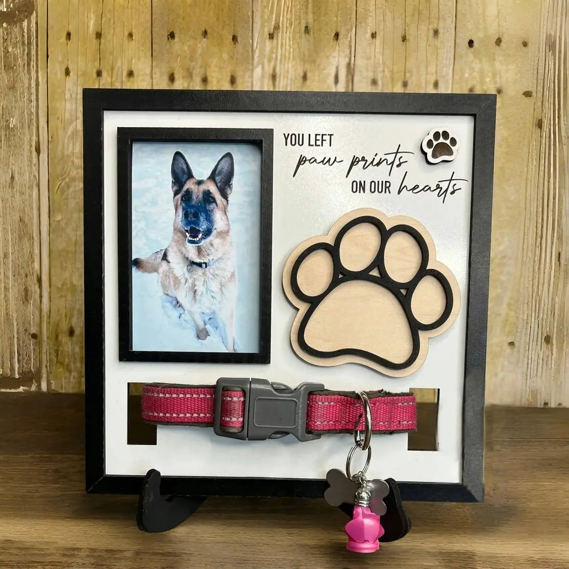 Wooden 3D Dog Paw Sign, Paw Prints, Decorative Tag, Decoration for Commemorating Dogs' Collars, Remembrance, Perfect Gift for Pet Lovers, High-Quality Material, Craftsmanship