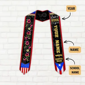 Personalized 2026 Puerto Ricans Graduation Sash, Puerto Rico Graduation Stole, Gift For Graduation