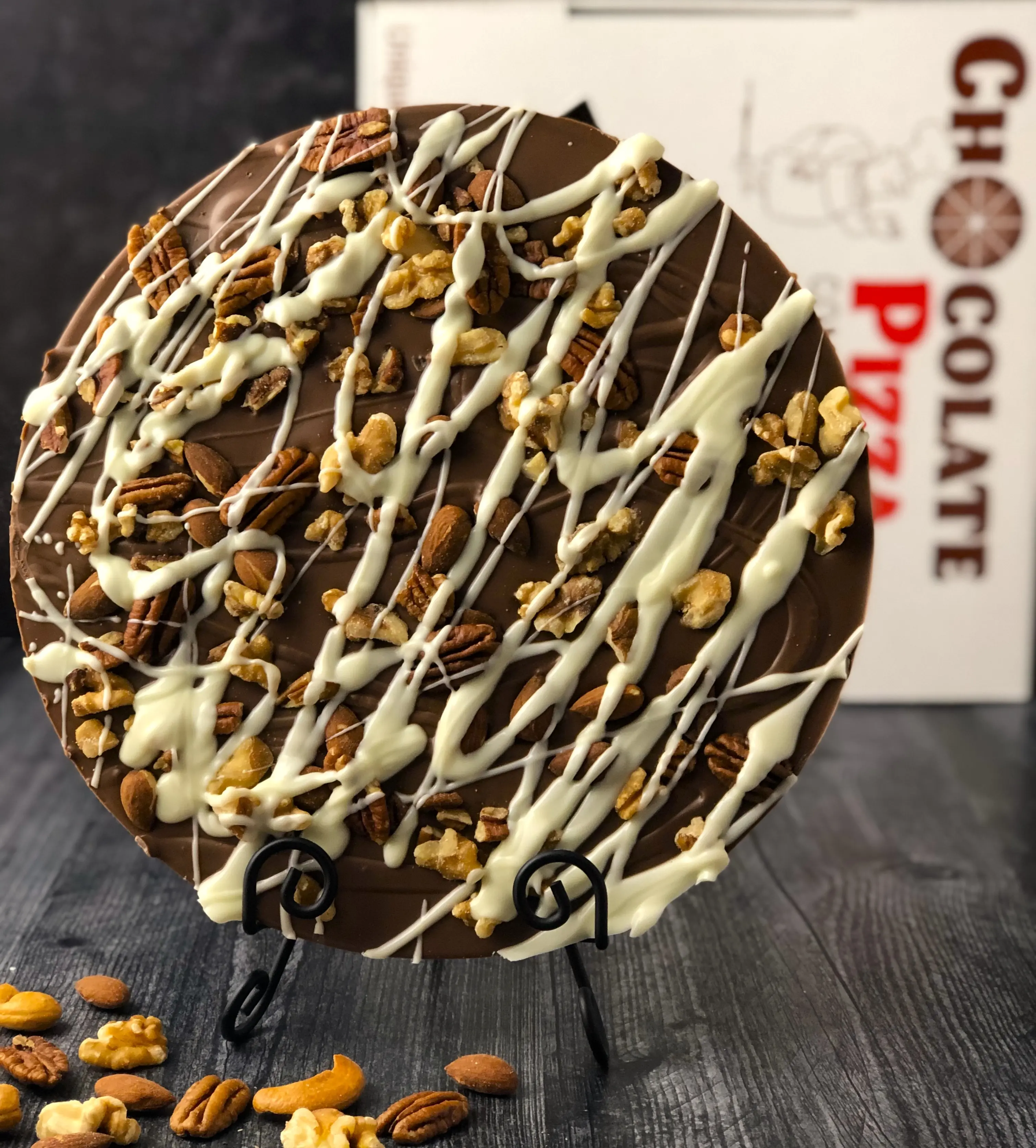 Pecans, Almonds, Walnuts Chocolate Pizza