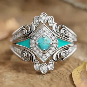 Bohemian Style Ring for Women – Light Luxury Retro Oil Painting Design, Artistic Niche Jewelry for Daily Wear, Party, Anniversary, Gift for Her, Vintage Fashion Accessory