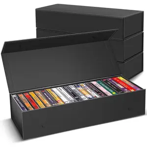 3 Pack Cassette Tape Storage Box Tape Holder Stores 60 Cassette Cases Media Storage Organizer