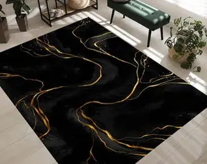 Black and Gold Marble Rug, Stylish Rug, Statement Piece, Sophisticated Style, Marble Design, Glam Decor, Opulent Rug, Trend High End Decor,aesthetic room rug, rugs for room men, cool rugs, hypebeast rugs, shoes off rug "