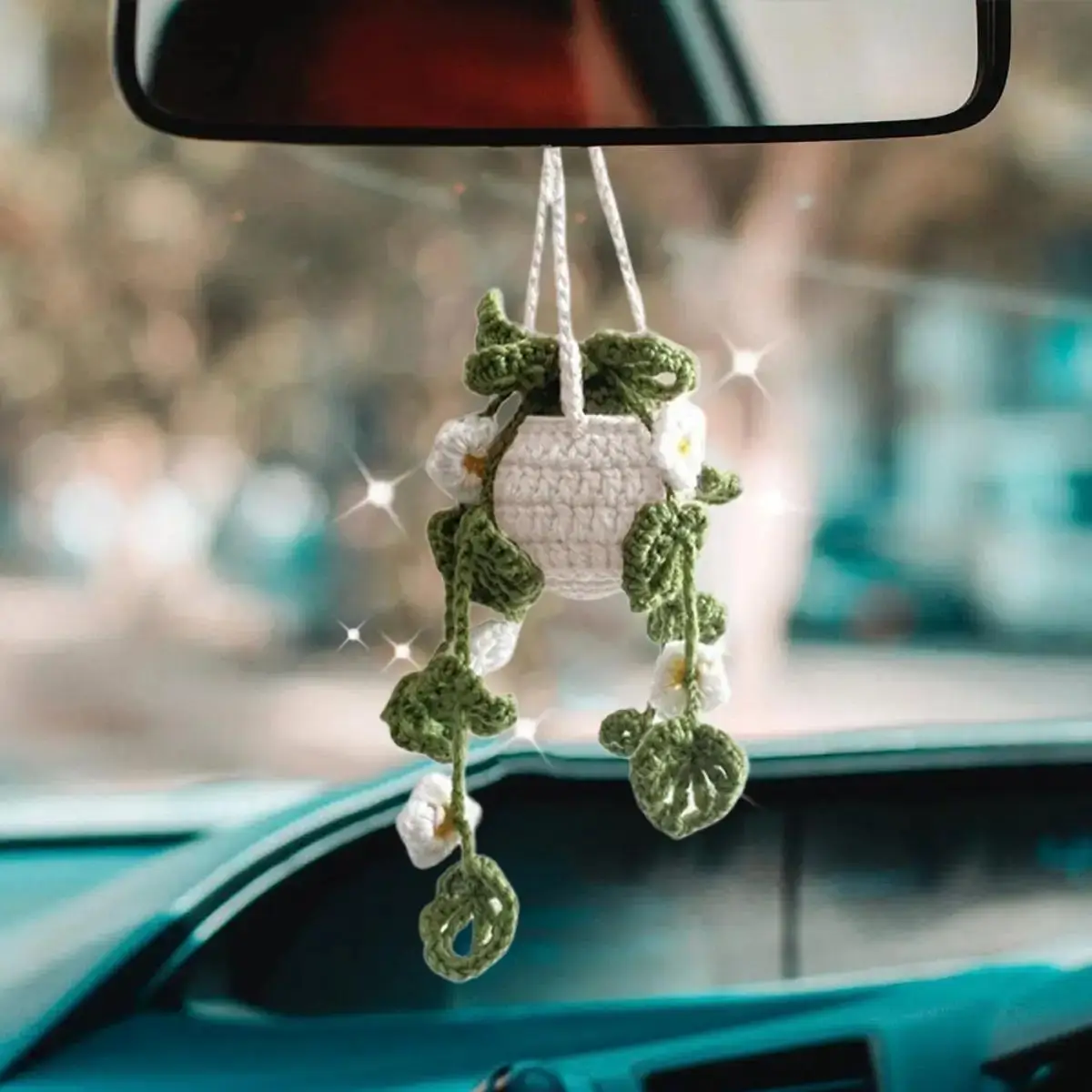 Cute Flower Car Hanging Ornament, Car Interior Decoration, Rear View Mirror Hanging Ornament, Car Hanging Decoration, Car Accessories