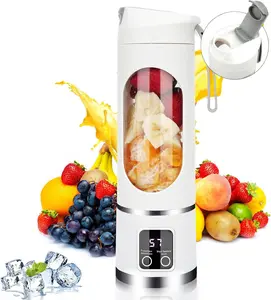 Portable 15.22 Oz USB Rechargeable Blender with LED Display, Durable Abs Material,Perfect for Smoothies & Juices, Home Kitchen Essential