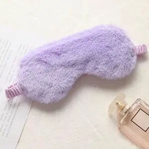 1 Count Eye Mask , Soft Plush Sleeping Eye Mask with Elastic Strap, Suitable For Students Travel
