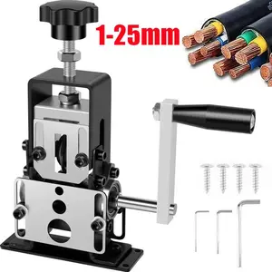 Compact Manual Wire Stripping Tool, Dual Mode Hand & Drill Powered, 1-25mm Wide Application Copper Wire Stripper