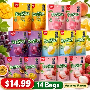 (XXL)AMOS Peelerz Peelable Gummy Candy Variety Pack – 14 Bags for $14.99 | Lychee & Lemon 3-Pack, Assorted Fruity Flavors, 3oz Each