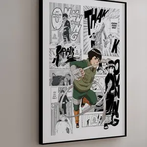 Manga Poster - Rock Lee  - Curated Manga Panels - Digital Print