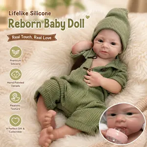 Otarddolls 1PC Open Mouth Design 18 Inch Solid Silicone Reborn Girl Doll Elijah With Already Painted Skin Realistic Soft Silicone Reborn Doll Flexible Silicone Toys