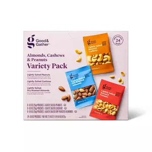 Almonds, Cashews and Peanuts Variety Pack - 24ct - Good & Gather™ Snack Protein
