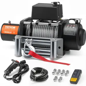 VEVOR Electric Winch, 18,000 lb, 12V DC Truck Winch with Φ7/16 in x 85 ft Steel Cable Roller Fairlead Wireless & Wired Remote Control, IP55 Waterproof for Towing Off-Road SUV Jeep Truck Trailer Boat