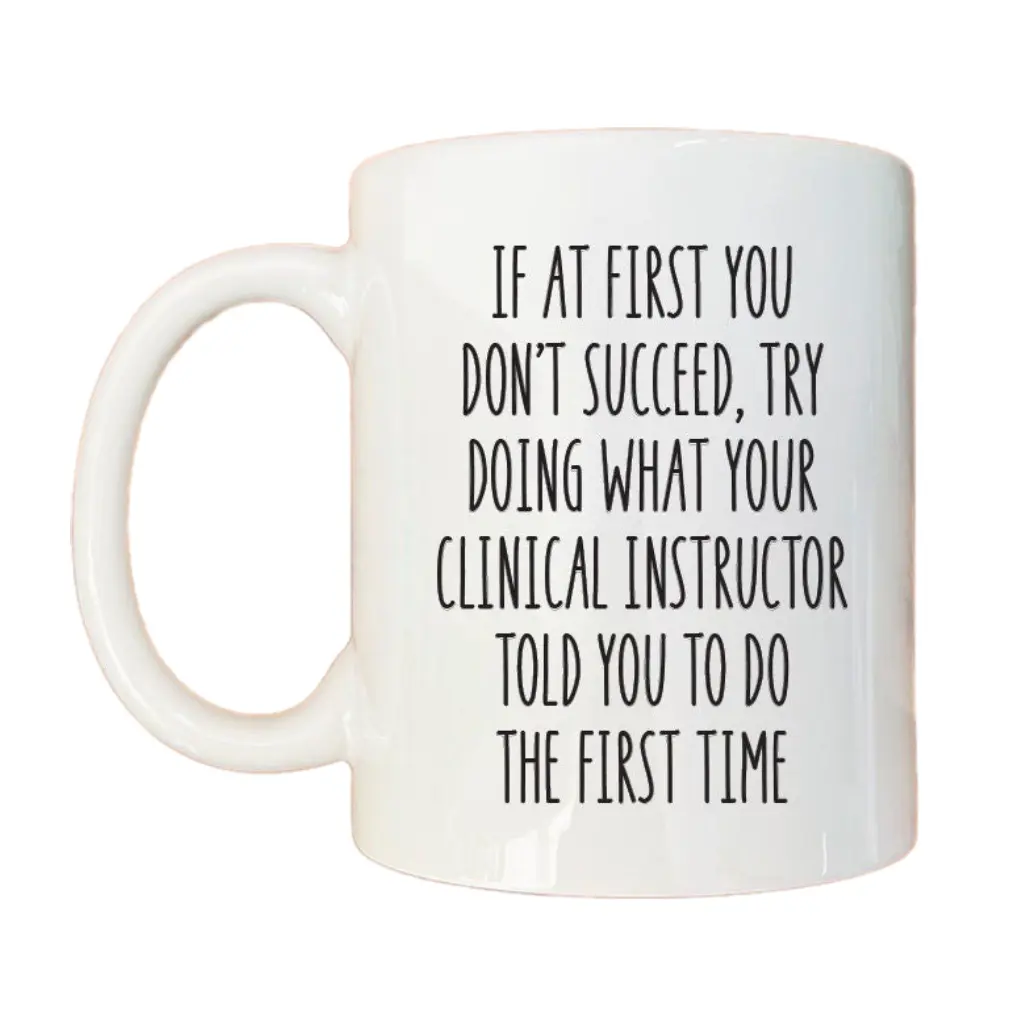If At First You Don't Succeed Try Doing What Your Clinical Instructor Coffee Mug, Clinical Instructor Gift, Appreciation Gift Cup, 11 15oz Ceramic Cup