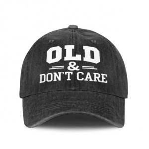 Vintage Distressed Old & Don’t Care Cap, Adjustable Retro Unisex Print Hat, Old & Don’t Care Classic Dad Hat