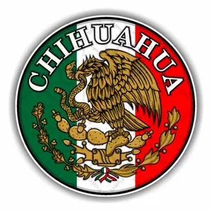 Chihuahua Mexico Eagle Flag Round Decal