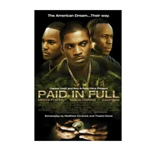Paid in Full Movie Poster, The American Dream Their Way, Cam’ron & Wood Harris Hood Film Print, 2000s Gangster Classic Wall Art
