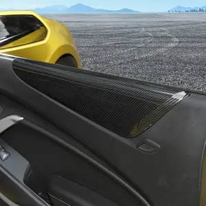 For Chevrolet chevy Camaro 2016+ Interior Door Armrest Panel Cover Door Armrest Trim Door Panel Armrest Cover Car Accessories, ABS Carbon FIber Red Yellow