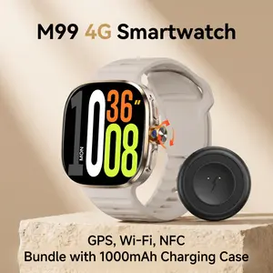 M99 Dual-System Fitness Smart Watch 2.4'' AMOLED Display 1100mAh Battery Rotating Camera Bluetooth Calling NFC Access AI Sports Waterproof Watch