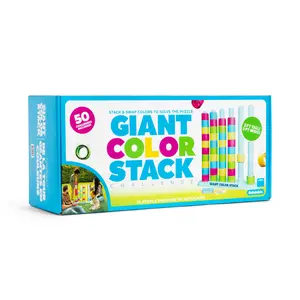 Giant Color Stack Challenge By Relatable - The Ultimate Jumbo Brain Teaser & Strategy Game -  Includes 50 Puzzles For Indoor/Outdoor Play, Perfect Yard Game For Ages 6 And Up