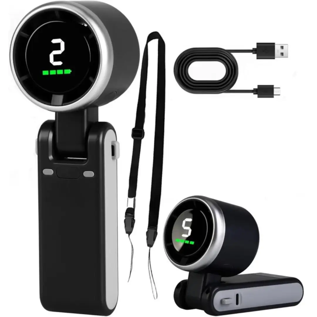 Portable Handheld Fan, 3600mAh 2AUSB Rechargeable Mini Pocket Fan, USB Cooling Fan 5-speed Speed Fan for Travel, Outdoor, Home, Office, Adjustable Coo