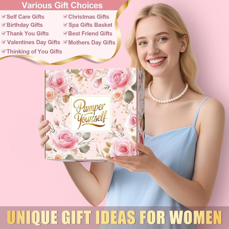 Self Care Gifts for Women Get Well Soon Gift Baskets,Valentine's Day Gifts for Women Spa Care Package Gift Box, Relaxing Thinking of You Gift for Mom Her Sister Best Friend Girlfriend