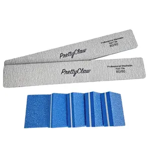 PrettyClaw Nail File Zebra 80/80 Grit Rectangle And Nail Buffers Both Salon Quality Professional Acrylic Nail Files Plastic Center Double