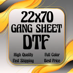 Custom DTF Transfers, DTF Print, DTF Prints, High-Quality Transfer, Full Color Prints, Custom 22x70 Gang Sheet DTF