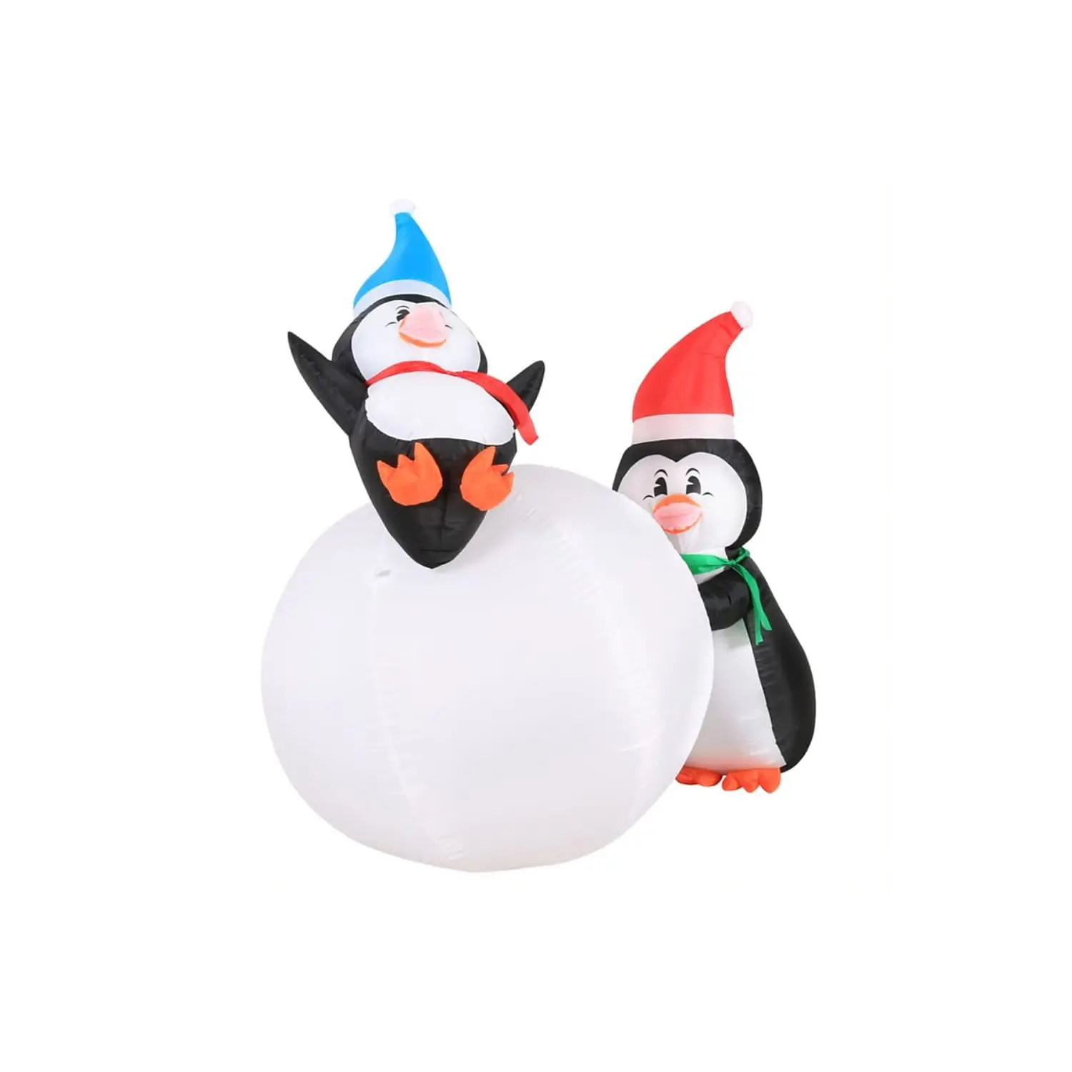 212 MAIN 5ft Motor-Equipped Durable LED Blue Penguins & Snowball Holiday Decoration, 37" Width, Plug-In, Integrated Belt Hook, Switch, Easy Adjustment, Less Maintenance for Festive Home Decor