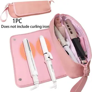 Travel Hair Tool Bag Set, Heat Resistant Pad & Curling Iron Storage Organizer, Essential Accessories for Styling Essentials, Travel Organization Pouch