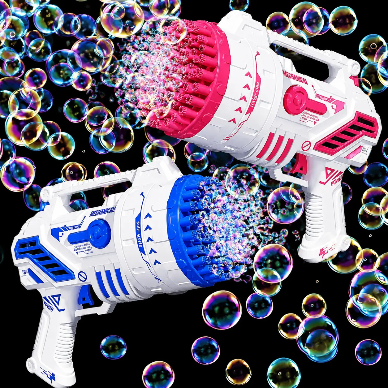 Bubble Machine, 2 Pack Bubble Gun Toy, Summer Kid Toy for Boys Girls, Bubble Blaster for Birthday, Wedding, Outdoor