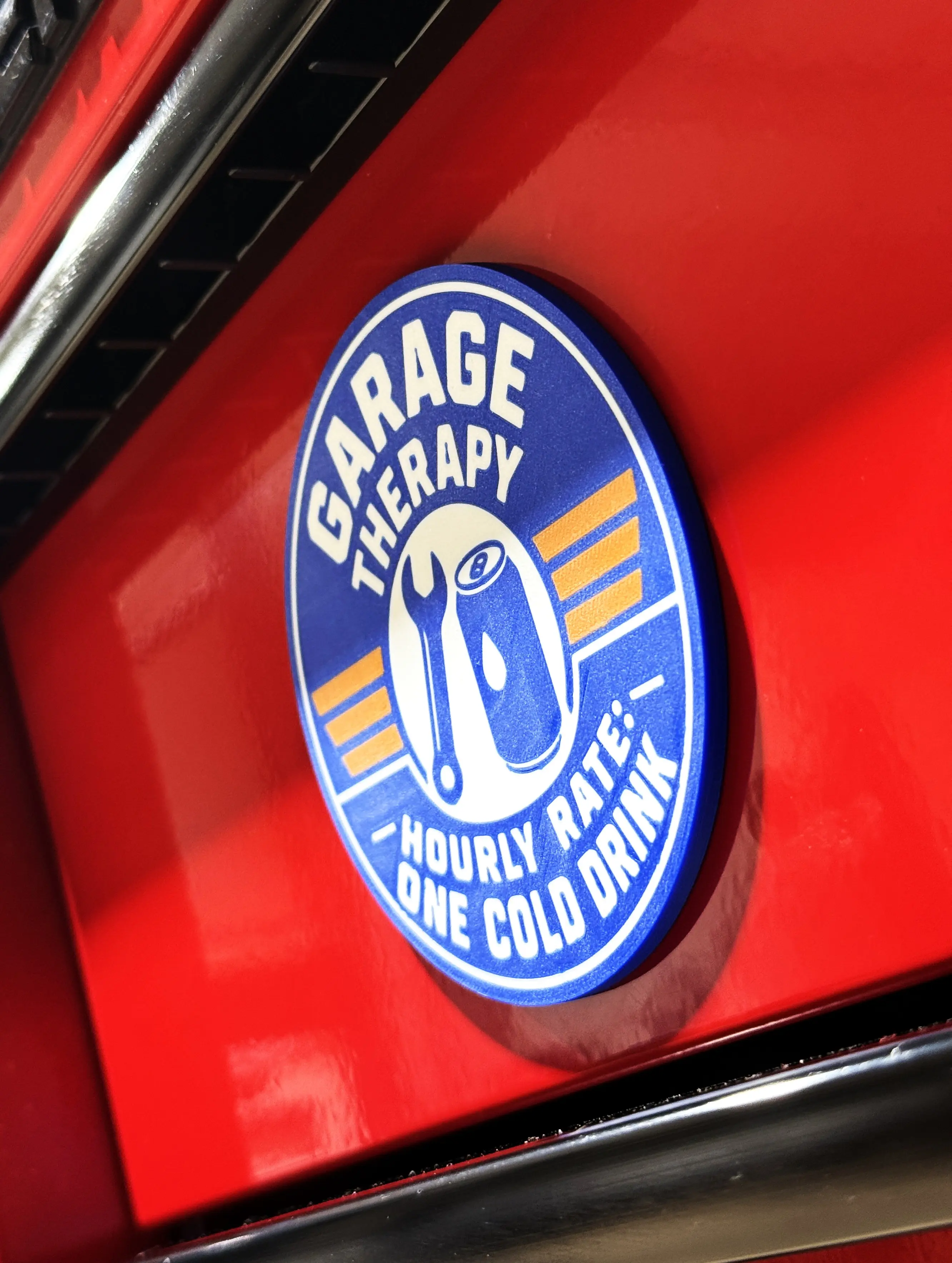 Garage Therapy Shop Gag Gift Magnet Durable 3D Print with Strong Flat Magnets Perfect Father's Day Gift for Metal Cabinet Toolbox Fridge Entry Door or Garage Decor dad gift humorous funny wall art sign novelty Plastic Eye