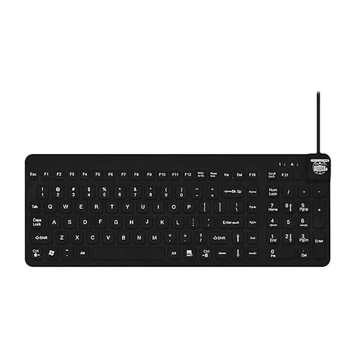 212 MAIN RCLP-B5 C3 Full-Size Magnetic Durable Silent Spill-Proof USB-A Keyboard, Black, Low Profile, Quiet Typing, Sealed Body, Smart Cable, Durable Keyboard, Silent Keyboard
