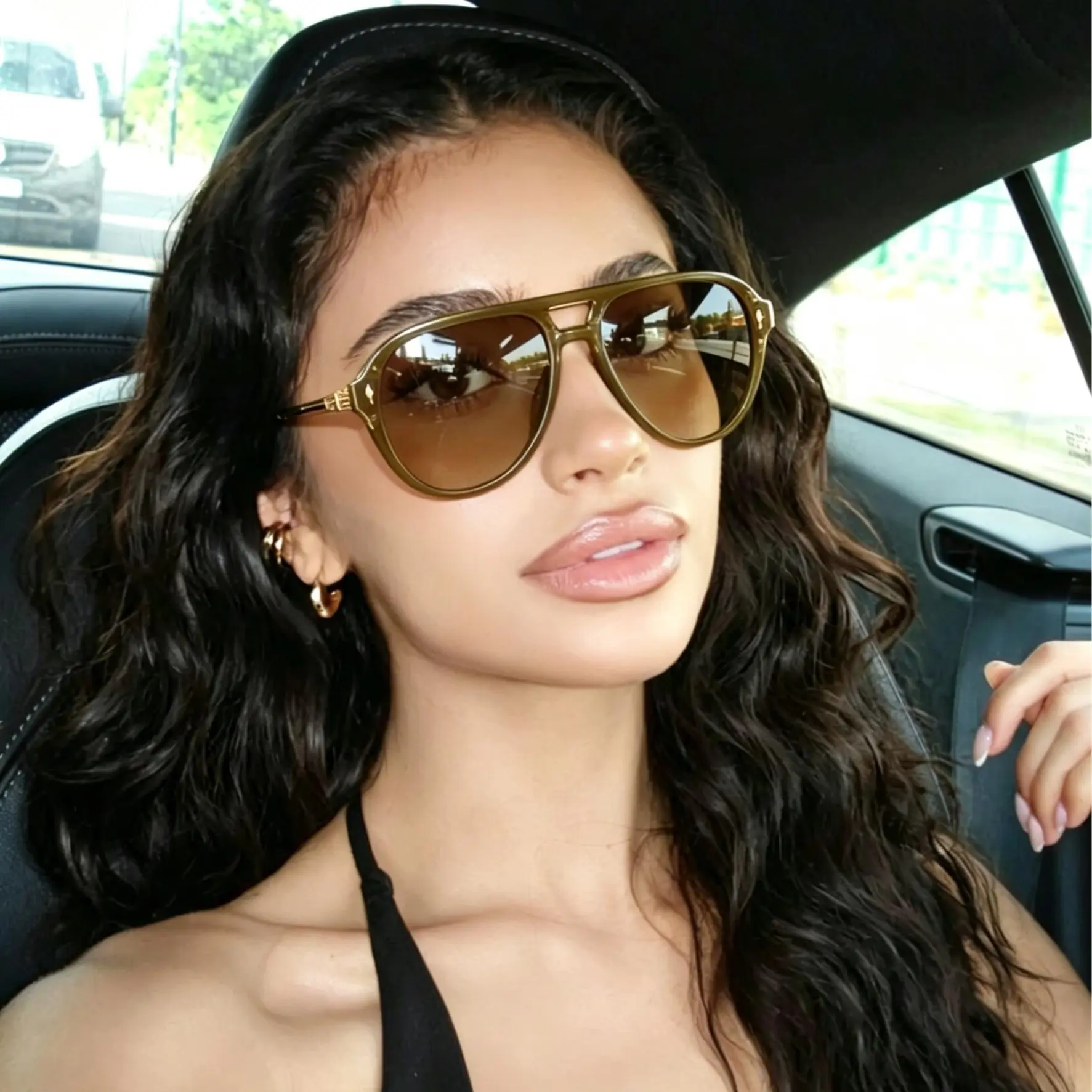 New Aviator Sunglasses Retro Double-Brorgon European and American Men Women Sun Glasses Unisex Classic Look Stylish Accessory