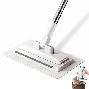 Snap Grip Mini Mop & Sweep Wall Cleaner for Tight Corners,Wall, Hardwood, Marble Floors,Pet Hair Removal for Home, 53" Extendable Lazy Mop-2 Reusable Cleaning Pads&1pcs Disposable